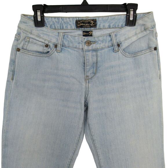 Seven7 Boot Cut Jeans Size 28 Low Rise Distressed Light Wash - Picture 4 of 9